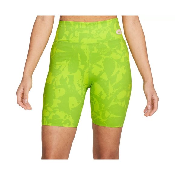Nike One Luxe Icon 7" In Clash Training Shorts Womens XS DM7627-321 Atomic Green - Picture 1 of 5